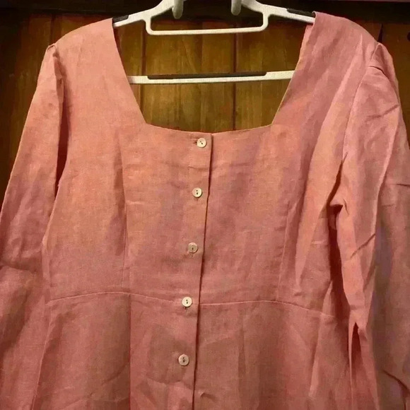 Harshman Bloom Maxi Dress in Soft Pink 100% Linen XS NWT - Picture 8 of 8